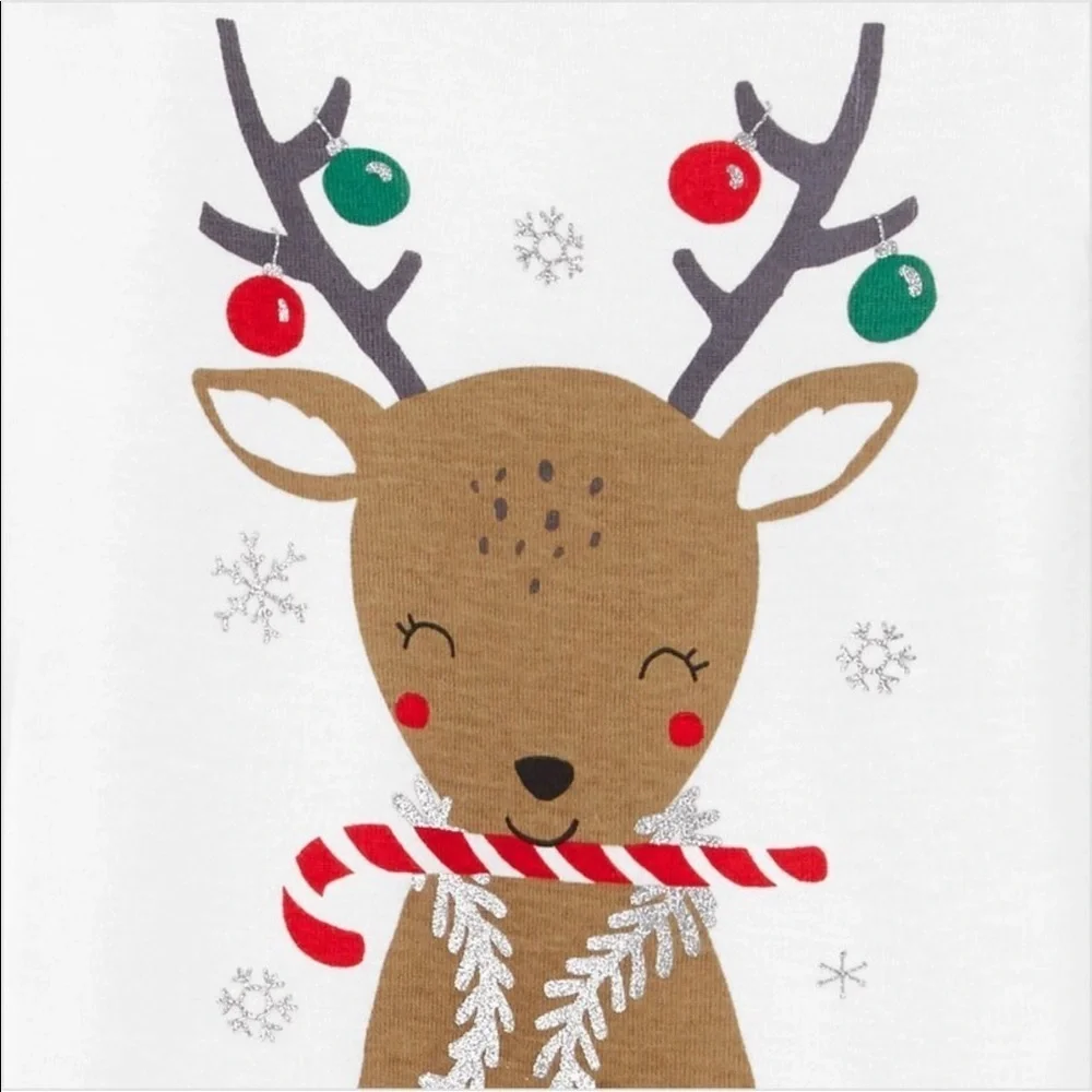 Holiday Reindeer outfit with tutu 2-piece top & bottom - Baby girl 3M New